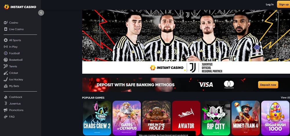 Instant Casino homepage – top-rated Canada online casino with fast withdrawals and crypto support.